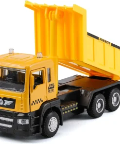 Camion à benne jouets en métal moulé sous pression avec lumière et son, micro jouets pour garçons âgés de 3, 4, 5, 6 (1 pièce) (camion de chantier)