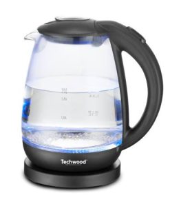 Bouilloire sans fil en verre Techwood 1,7L. Filtre amovible