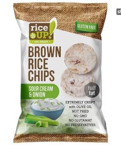 Chips Ultra-Fines de Riz Brun Soufflé Arôme Onion & Sour Cream  Rice Up 60g