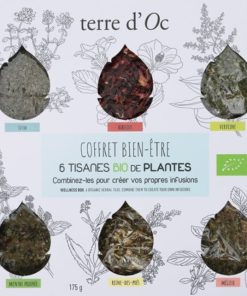 Coffret Bien être, 6 tisanes Bio de plantes