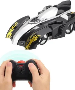 Voiture Télécommande Rechargeable 360 ​​Degrés De Rotation Escalade De Mur Led Rc (Bleu) Cadeau Noël pour enfant