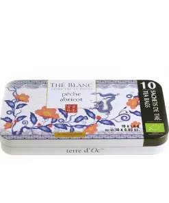 Pêche Abricot, thé blanc Bio boite de 10 sachets