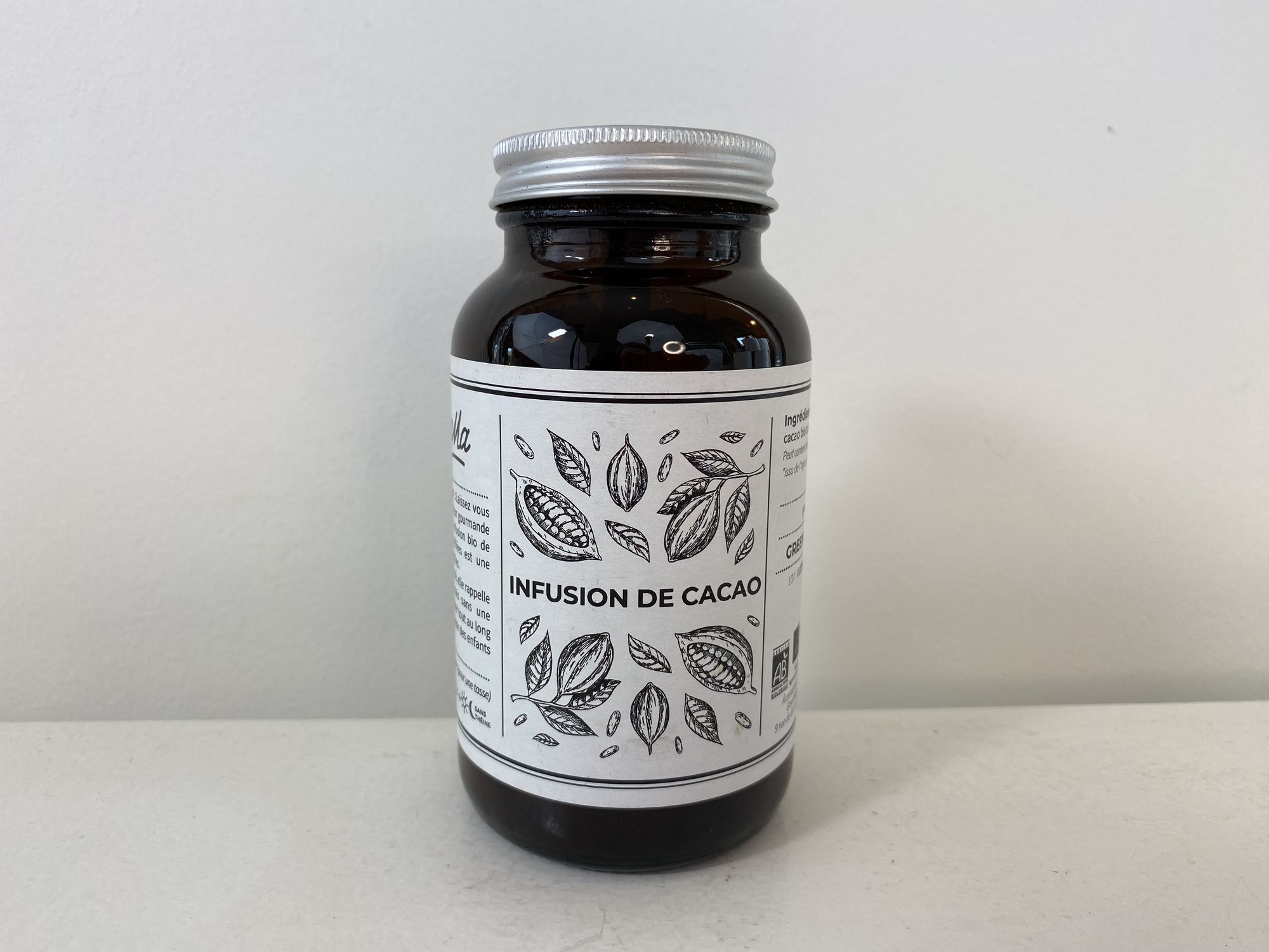 Infusion fèves de cacao bio, Bocal en verre